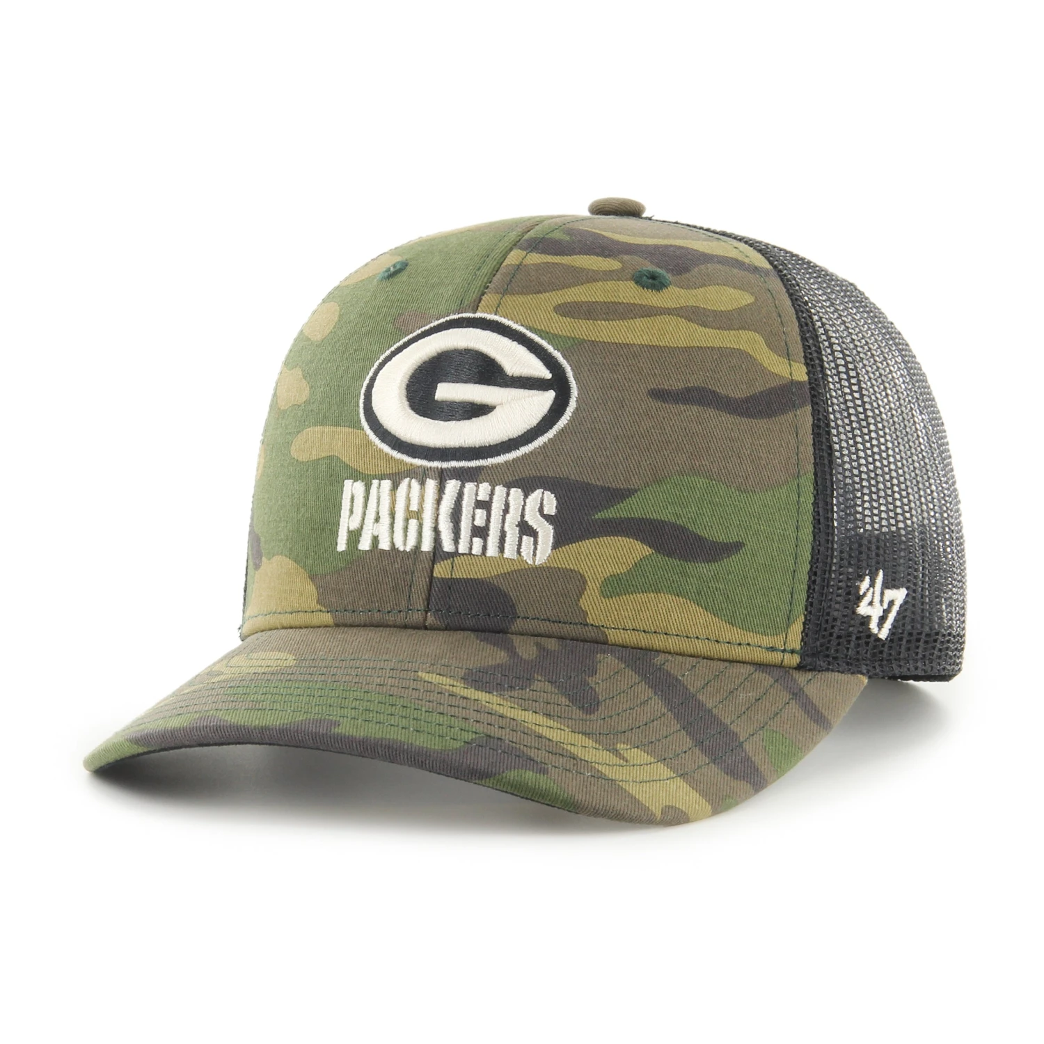 GREEN BAY PACKERS CAMO STRAP '47 TRUCKER 1 GREEN BAY PACKERS CAMO STRAP '47 TRUCKER